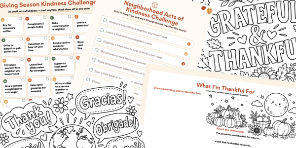 new Giving Season printable activities and coloring pages