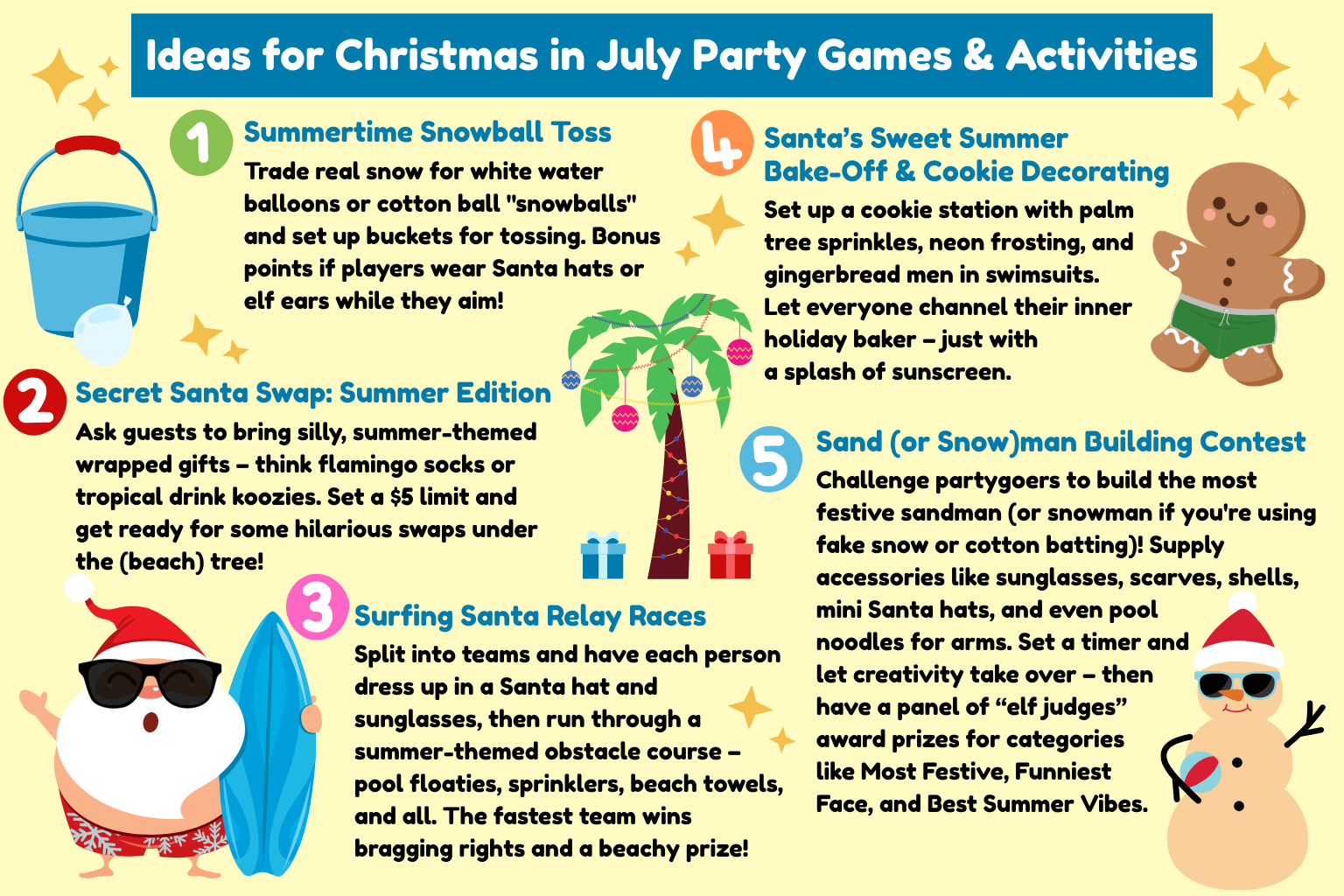 Ideas for Christmas in July games and activities