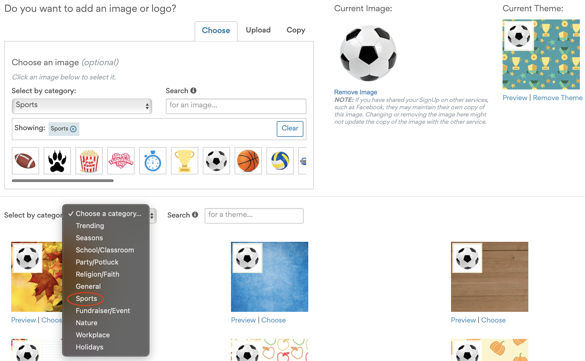 Select the School/Classroom category