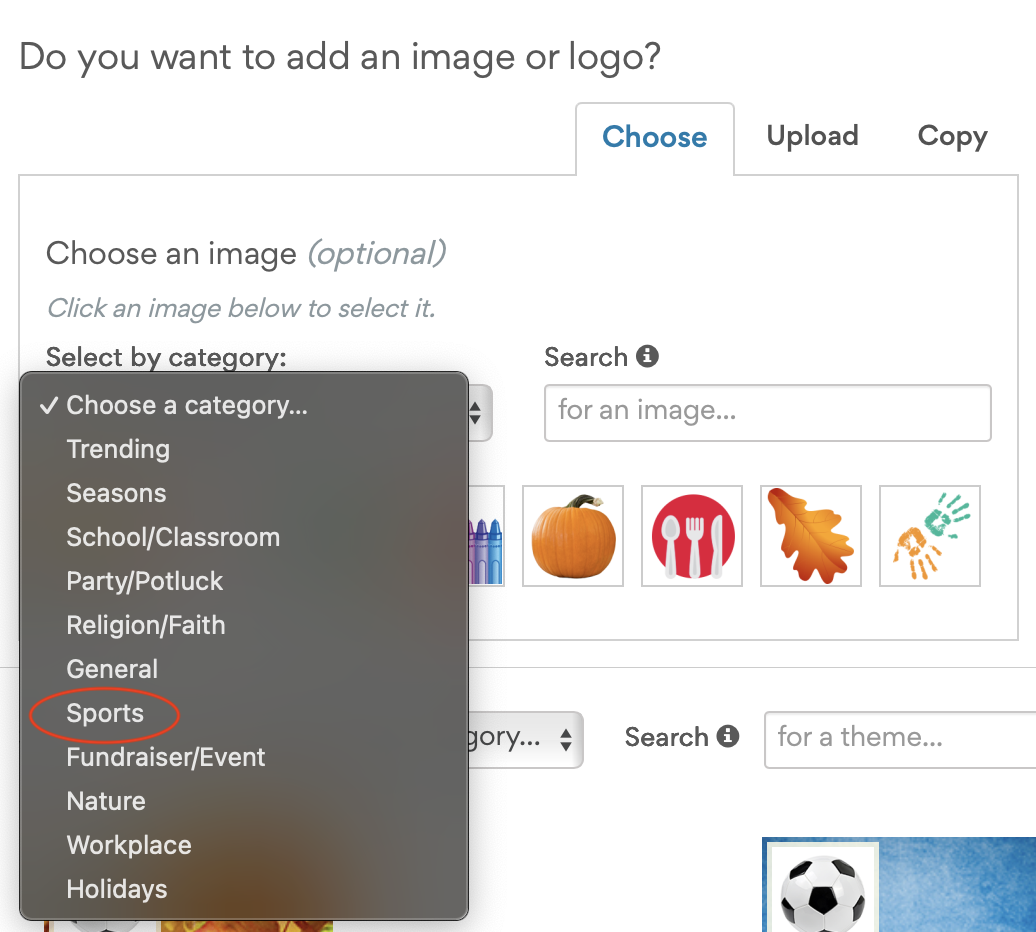 Select the School/Classroom category for badges