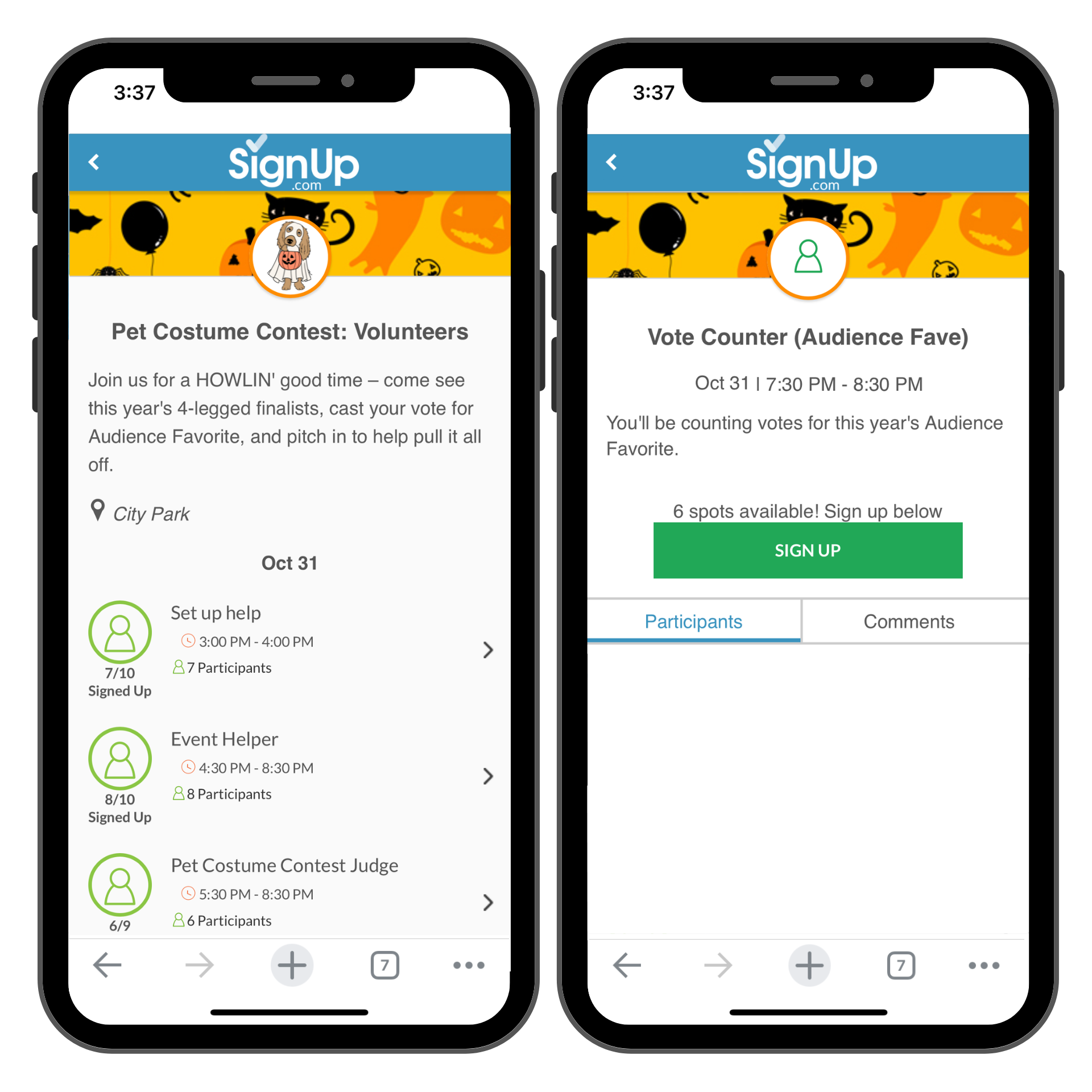 pet costume contest SignUp
