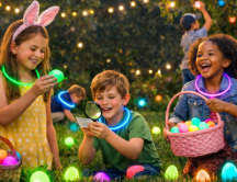 Easter Egg Hunt Planning - image of colorful Easter eggs in a field