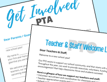 PTO and PTA welcome letters to parents