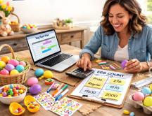 Easter Egg Hunt Planning - image of colorful Easter eggs in a field