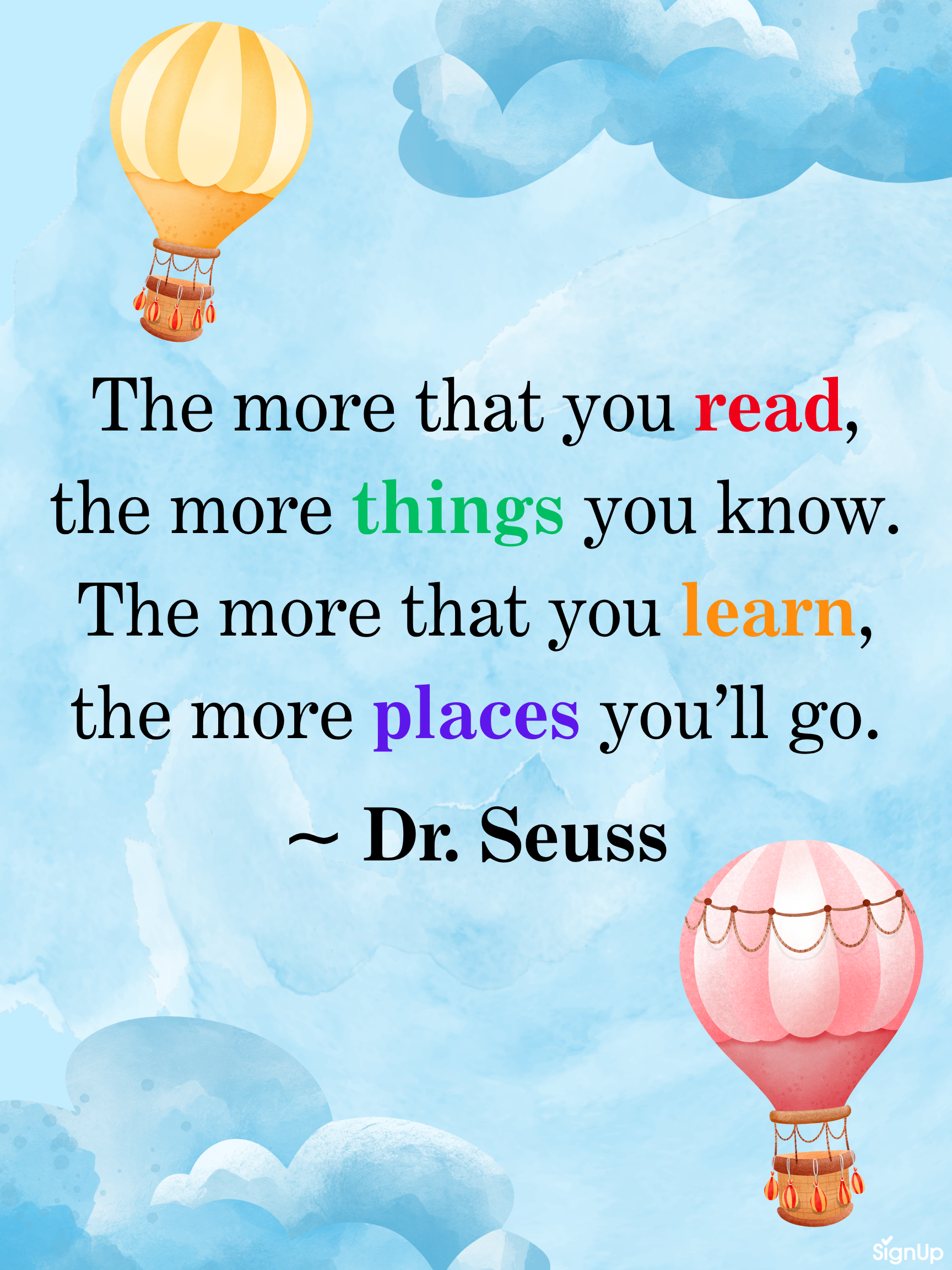 Dr Seuss quote classroom poster