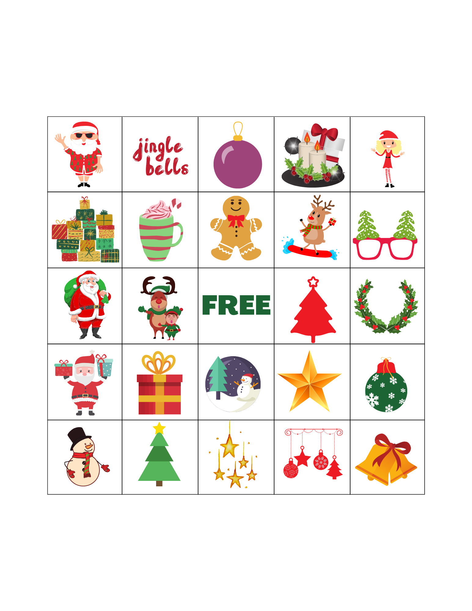 Printable Christmas BINGO Calling Card 2025
