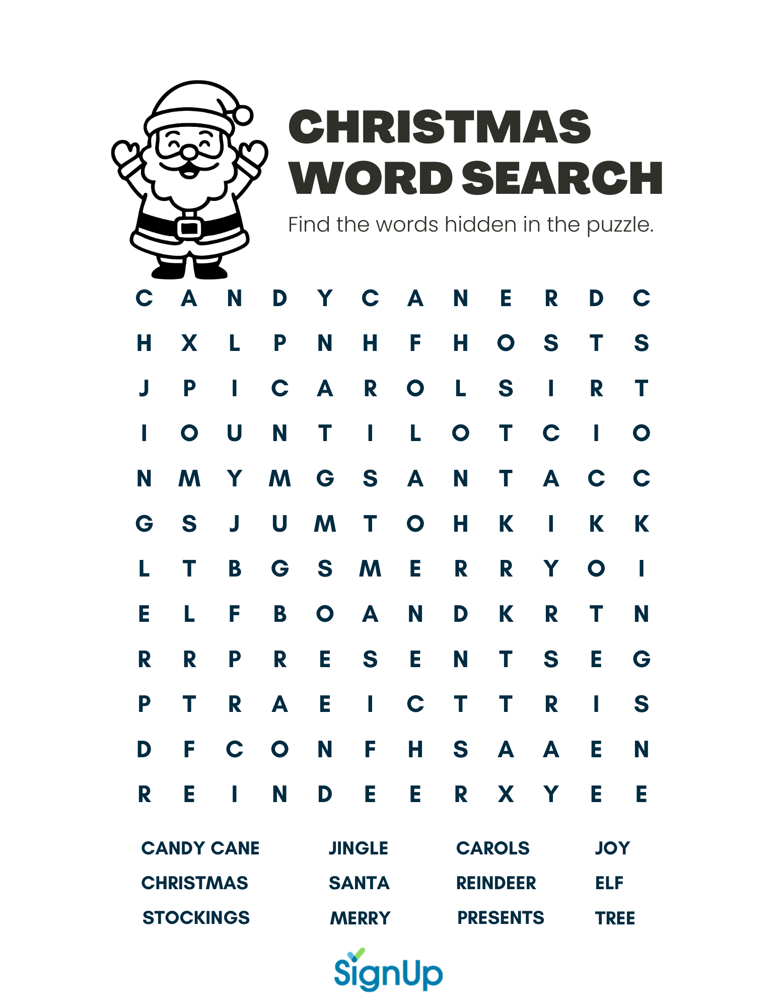 Printable Christmas Word Search