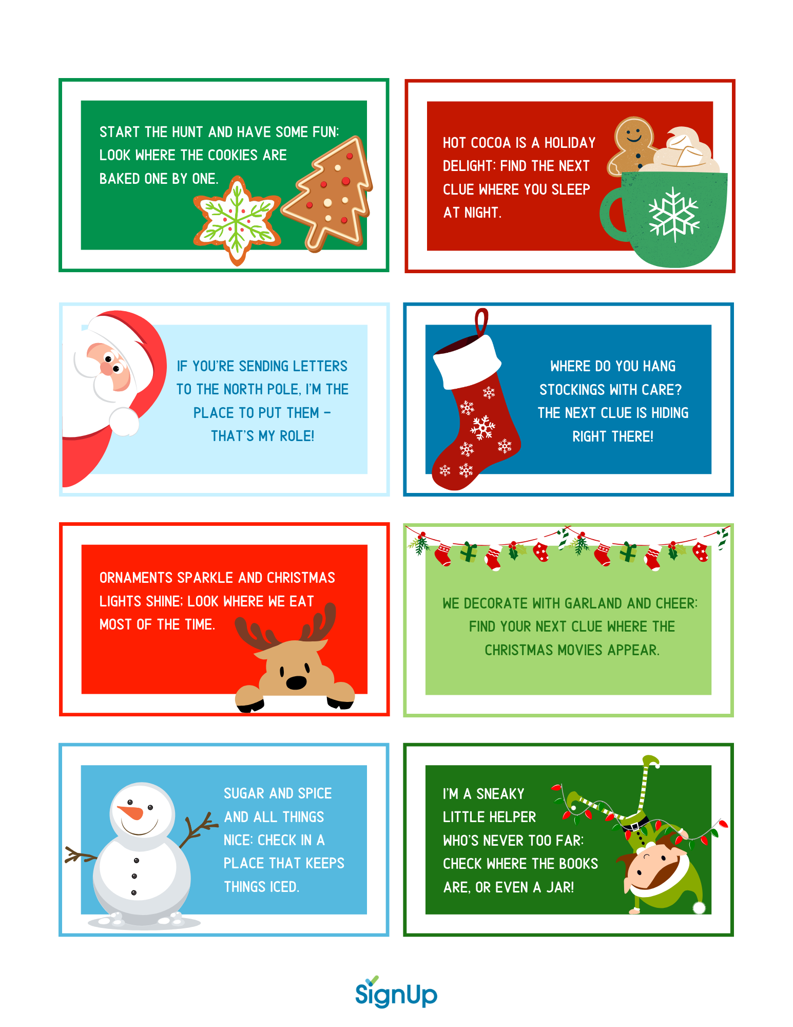 Christmas Scavenger Hunt Printable Clues Rossy Printable