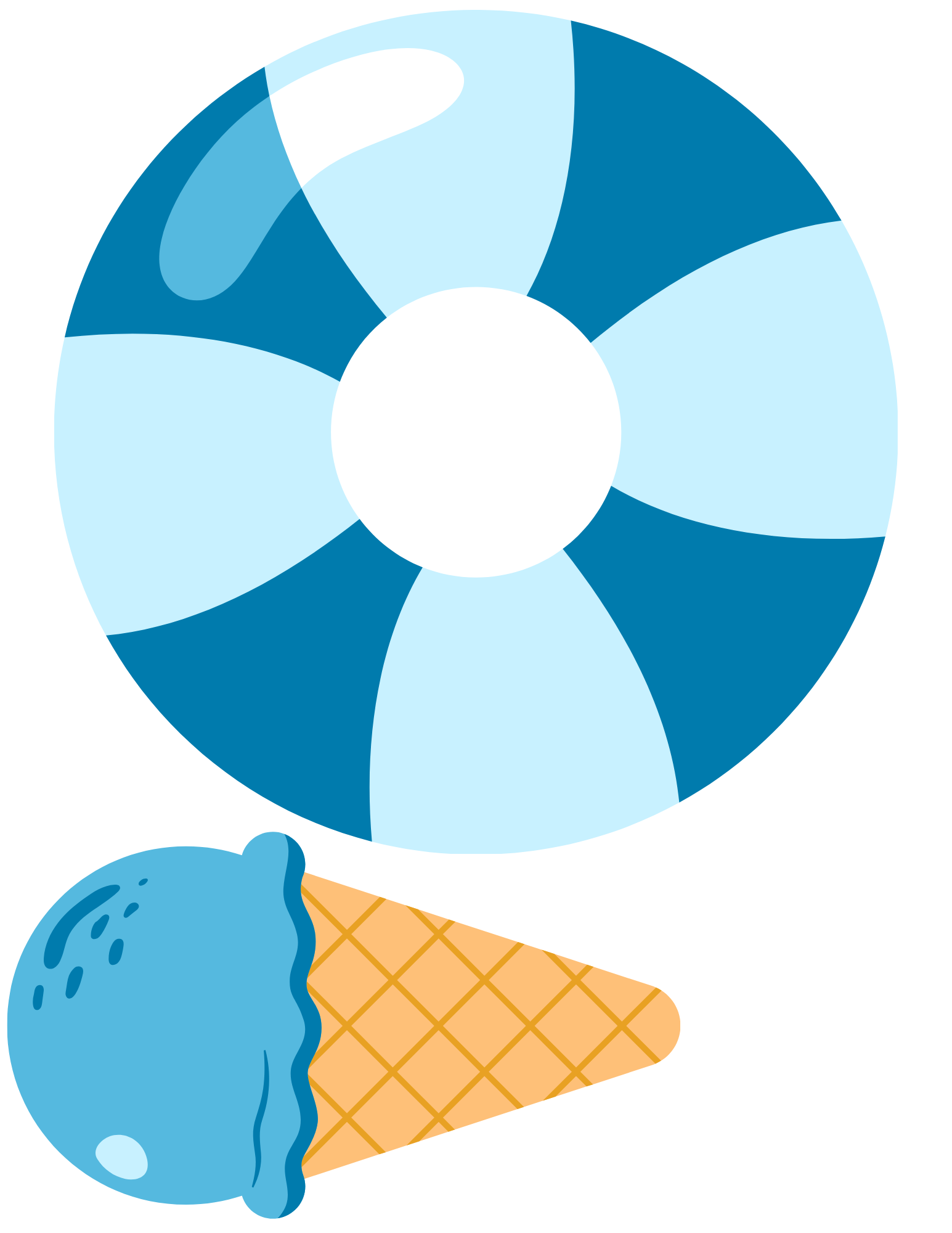 printable Photo Booth props for last day of school - ice cream cone and blue float